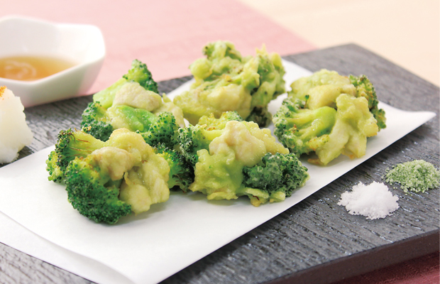 鶏とブロッコリーの一口かき揚げ