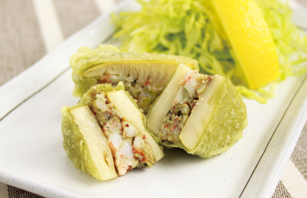 青汁 in タケノコとエビのサクサクはさみ揚げ