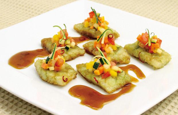 青汁 in イカと夏野菜の南蛮風味