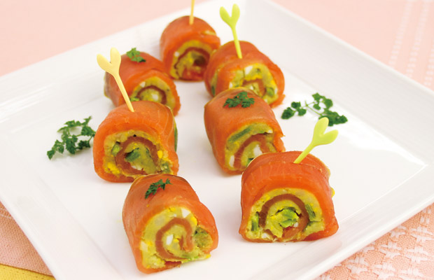 青汁 in ポテトサラダのくるくるサーモン巻き