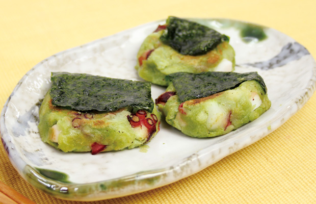 青汁 in ホクホク新じゃがタコお焼き